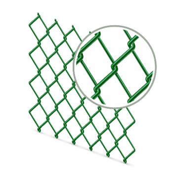 Сетка рабица полимер (зеленый) высота 1 метр ширина 10 м